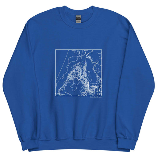 Coos Bay Oregon  Map Unisex Crewneck Sweater with City inscription in Royal Blue