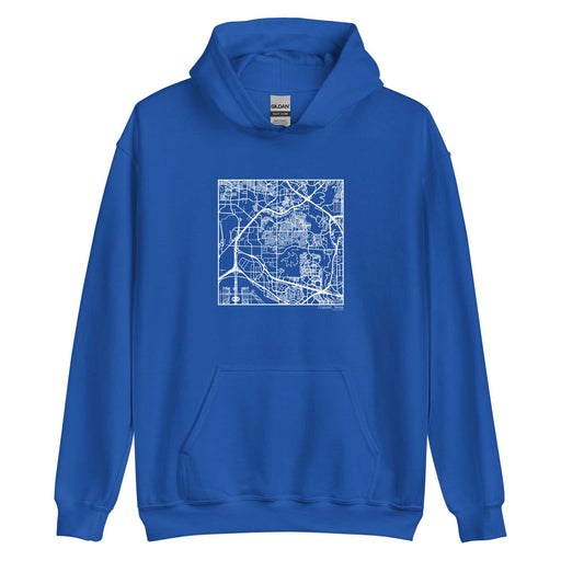 Coppell Texas  Map Unisex Hoodie Sweater with City inscription in Royal Blue