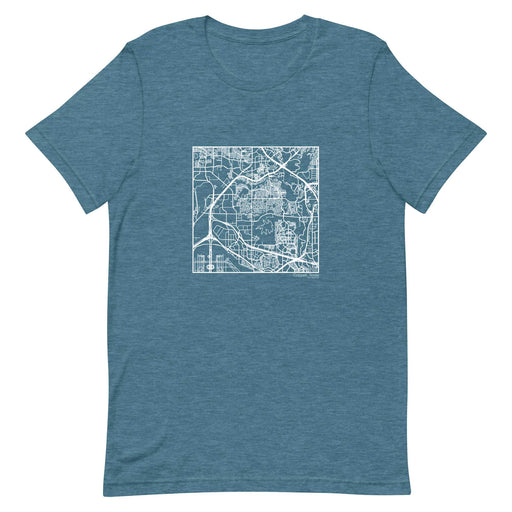 Coppell Texas  Map Unisex T-Shirt with City inscription in Heather Teal