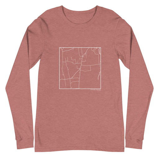 Cornwall Vermont  Map Unisex Long-Sleeve T-shirt with City inscription in Heather Mauve