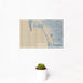 12x18 Coronado California Map Print Landscape Orientation in Afternoon Style With Small Cactus Plant in White Planter