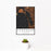 12x18 Coronado California Map Print Portrait Orientation in Ember Style With Small Cactus Plant in White Planter