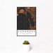 12x18 Coronado California Map Print Portrait Orientation in Ember Style With Small Cactus Plant in White Planter