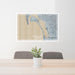 24x36 Coronado California Map Print Lanscape Orientation in Afternoon Style Behind 2 Chairs Table and Potted Plant