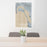 24x36 Coronado California Map Print Portrait Orientation in Afternoon Style Behind 2 Chairs Table and Potted Plant