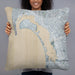 Person holding 22x22 Custom Coronado California Map Throw Pillow in Afternoon