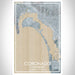 Coronado California Map Print Portrait Orientation in Afternoon Style With Shaded Background