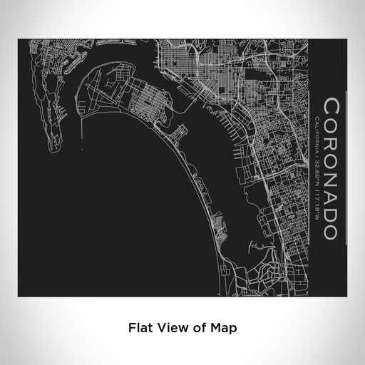 Rendered View of Coronado California Map Engraving on 20oz Stainless Steel Insulated Bottle with Bamboo Top in Black