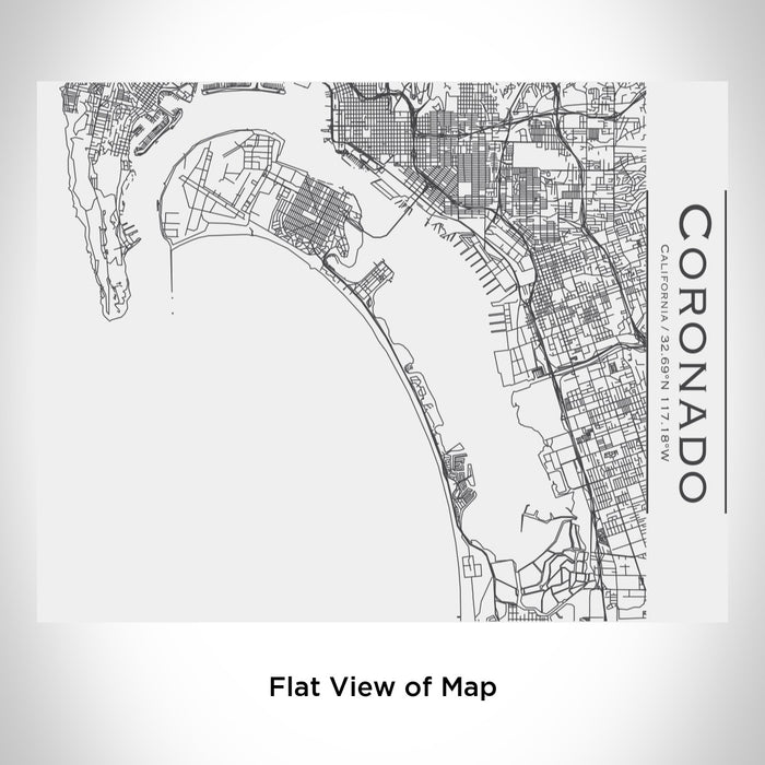 Rendered View of Coronado California Map Engraving on 20oz Stainless Steel Insulated Bottle with Bamboo Top in White