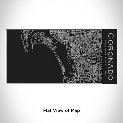 Rendered View of Coronado California Map Engraving on 17oz Stainless Steel Insulated Cola Bottle in Black