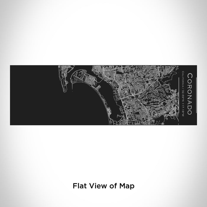 Rendered View of Coronado California Map Engraving on 10oz Stainless Steel Insulated Cup with Sliding Lid in Black