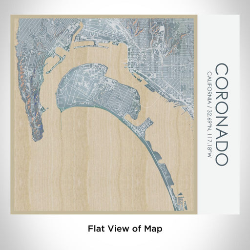 Rendered View of Coronado California Map on 17oz Stainless Steel Insulated Tumbler in Afternoon Map Style