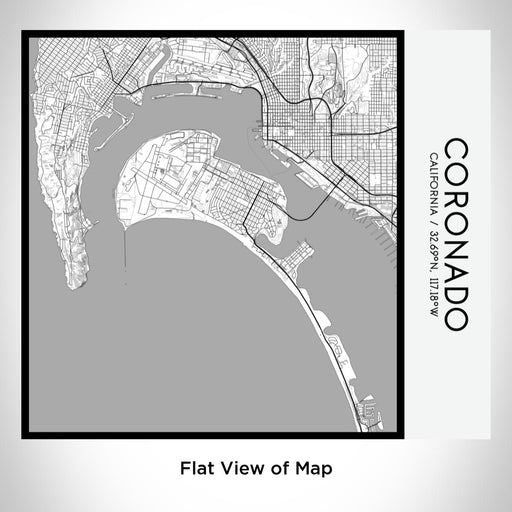 Rendered View of Coronado California Map on 17oz Stainless Steel Insulated Tumbler in Classic Map Style
