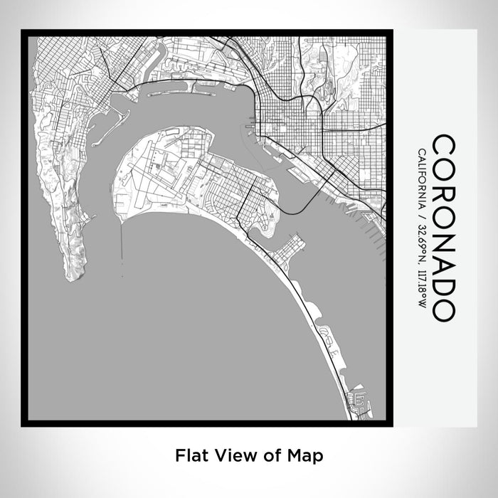 Rendered View of Coronado California Map on 17oz Stainless Steel Insulated Tumbler in Classic Map Style