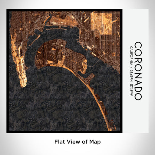 Rendered View of Coronado California Map on 17oz Stainless Steel Insulated Tumbler in Ember Map Style