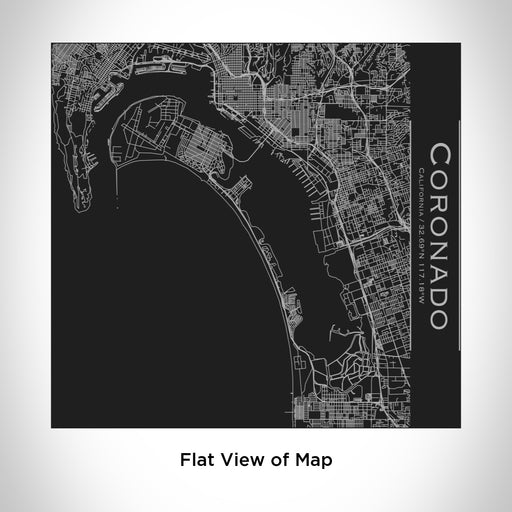 Rendered View of Coronado California Map Engraving on 17oz Stainless Steel Insulated Tumbler in Black