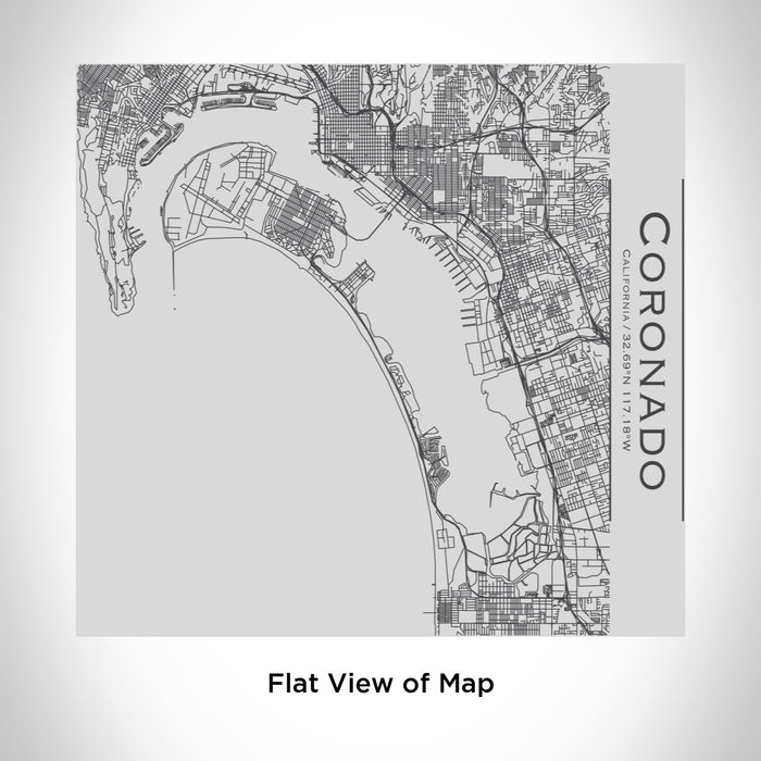 Rendered View of Coronado California Map Engraving on 17oz Stainless Steel Insulated Tumbler