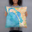 Person holding 18x18 Custom Coronado California Map Throw Pillow in Watercolor