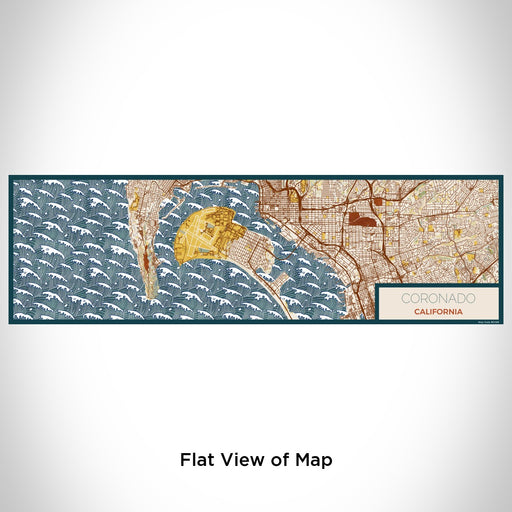 Flat View of Map Custom Coronado California Map Enamel Mug in Woodblock
