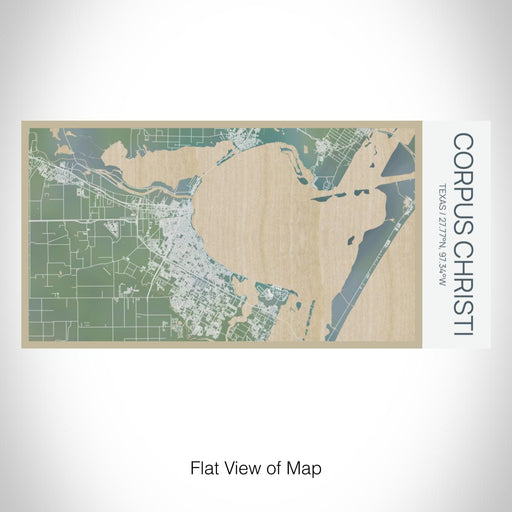 Rendered View of Corpus Christi Texas Map on 17oz Stainless Steel Insulated Bottle with printed afternoon style map