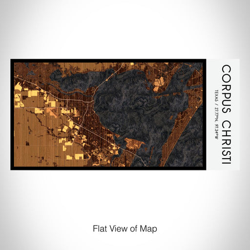 Rendered View of Corpus Christi Texas Map on 17oz Stainless Steel Insulated Bottle with printed ember style map
