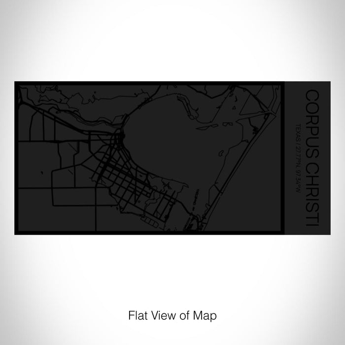 Rendered View of Corpus Christi Texas Map on 17oz Stainless Steel Insulated Cola Bottle in Stainless in Matte Black