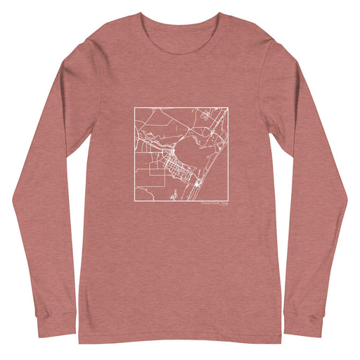 Corpus Christi Texas  Map Unisex Long-Sleeve T-shirt with City inscription in Heather Mauve