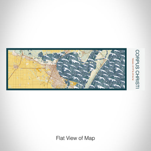 Rendered View of Corpus Christi Texas Map on 10oz Stainless Steel Insulated Cup in Woodblock with Sliding Lid