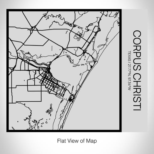 Rendered View of Corpus Christi Texas Map on 17oz Stainless Steel Insulated Tumbler in Tactile Lines with Succulent in Background
