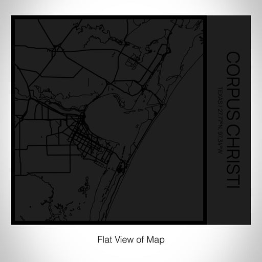Rendered View of Corpus Christi Texas Map on 17oz Stainless Steel Insulated Tumbler in Matte Black with Tactile Lines