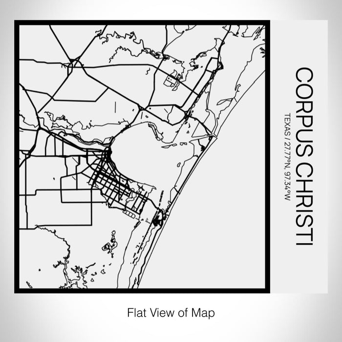 Rendered View of Corpus Christi Texas Map on 17oz Stainless Steel Insulated Tumbler in Matte White with Tactile Lines