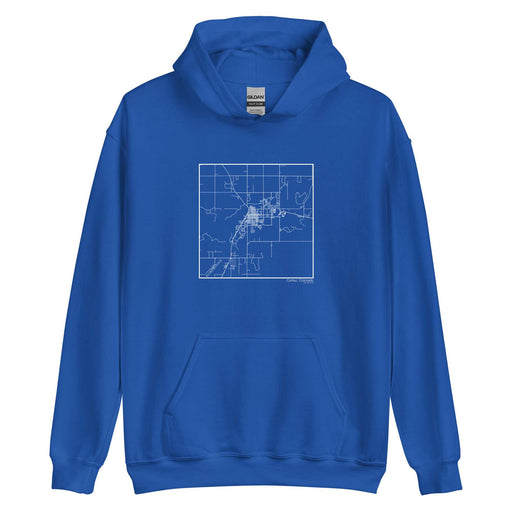 Cortez Colorado  Map Unisex Hoodie Sweater with City inscription in Royal Blue