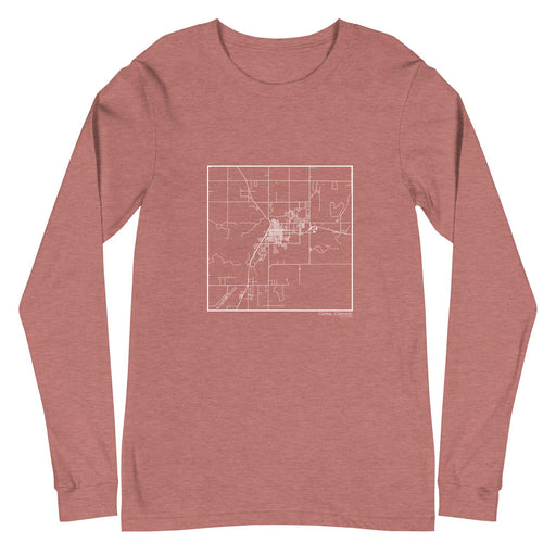 Cortez Colorado  Map Unisex Long-Sleeve T-shirt with City inscription in Heather Mauve