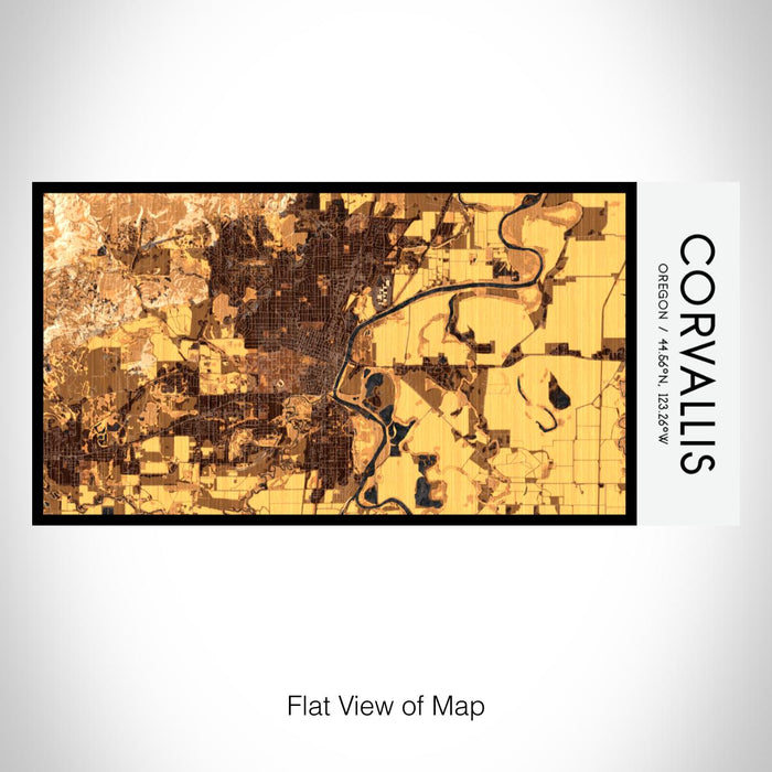 Rendered View of Corvallis Oregon Map on 17oz Stainless Steel Insulated Bottle with printed ember style map