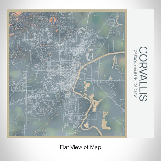Rendered View of Corvallis Oregon Map on 17oz Stainless Steel Insulated Tumbler in Afternoon Map Style