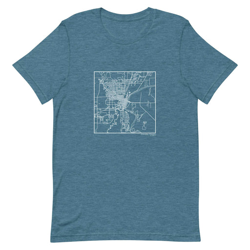 Corvallis Oregon  Map Unisex T-Shirt with City inscription in Heather Teal