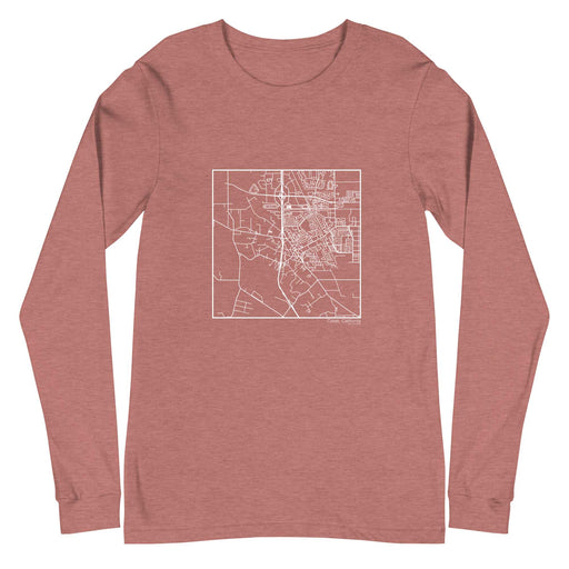 Cotati California  Map Unisex Long-Sleeve T-shirt with City inscription in Heather Mauve