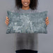 Person holding 20x12 Custom Covington Louisiana Map Throw Pillow in Afternoon