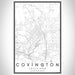 Covington Louisiana Map Print Portrait Orientation in Classic Style With Shaded Background