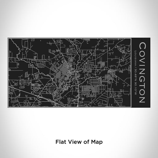 Rendered View of Covington Louisiana Map Engraving on 17oz Stainless Steel Insulated Cola Bottle in Black