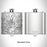 Rendered View of Covington Louisiana Map Engraving on 6oz Stainless Steel Flask
