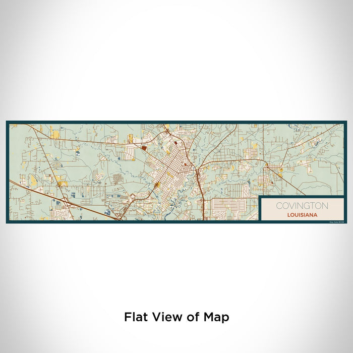 Flat View of Map Custom Covington Louisiana Map Enamel Mug in Woodblock