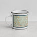 Left View Custom Covington Louisiana Map Enamel Mug in Woodblock