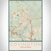 Covington Louisiana Map Print Portrait Orientation in Woodblock Style With Shaded Background