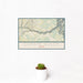 12x18 Coyote Gulch Utah Map Print Landscape Orientation in Woodblock Style With Small Cactus Plant in White Planter