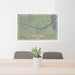 24x36 Coyote Gulch Utah Map Print Landscape Orientation in Afternoon Style Behind 2 Chairs Table and Potted Plant