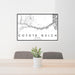24x36 Coyote Gulch Utah Map Print Landscape Orientation in Classic Style Behind 2 Chairs Table and Potted Plant