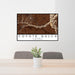 24x36 Coyote Gulch Utah Map Print Landscape Orientation in Ember Style Behind 2 Chairs Table and Potted Plant