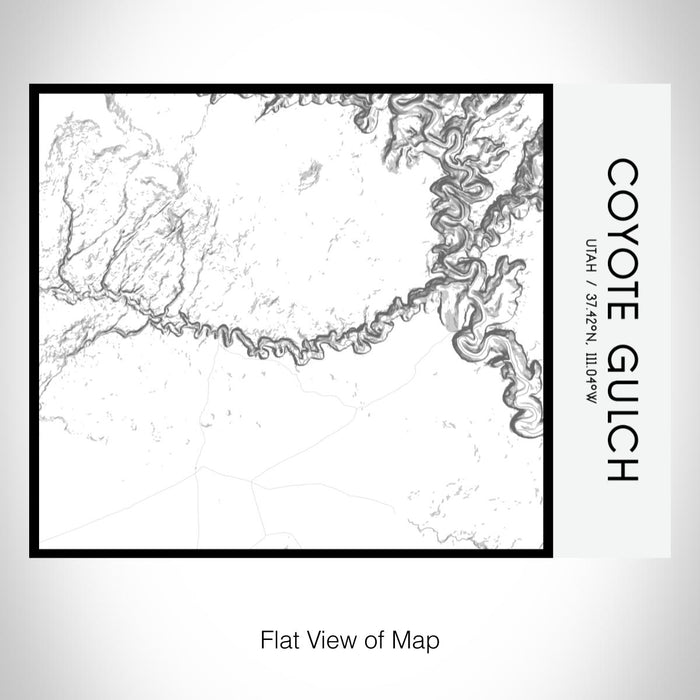 Rendered View of Coyote Gulch Utah Map on 20oz Stainless Steel Insulated Bottle with Bamboo Top with printed classic style map