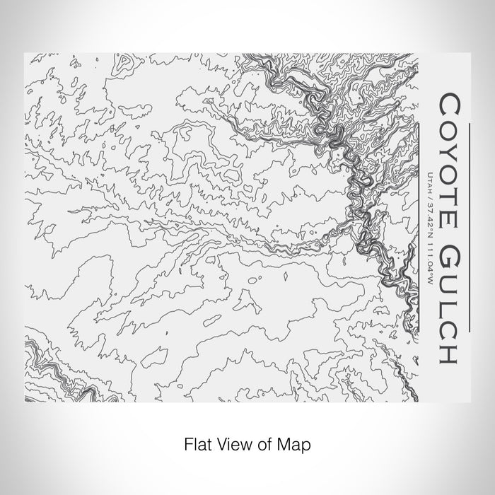 Rendered View of Coyote Gulch Utah Map on 20oz Stainless Steel Insulated Bottle with Bamboo Top in White